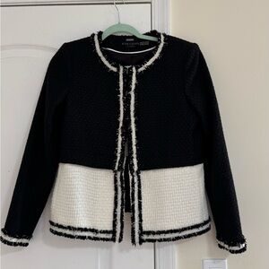 Alice and Olivia KIDMAN TWO-FER TWEED JACKET SMALL $595
